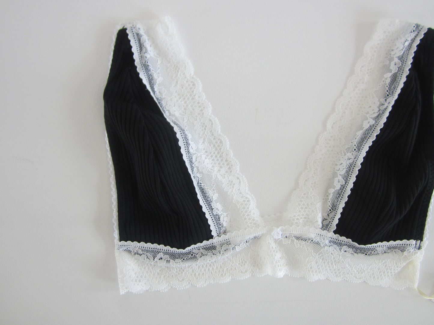 rib lace bra