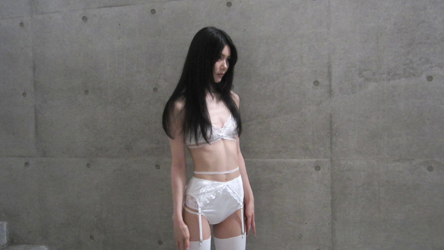 rib lace high shorts
