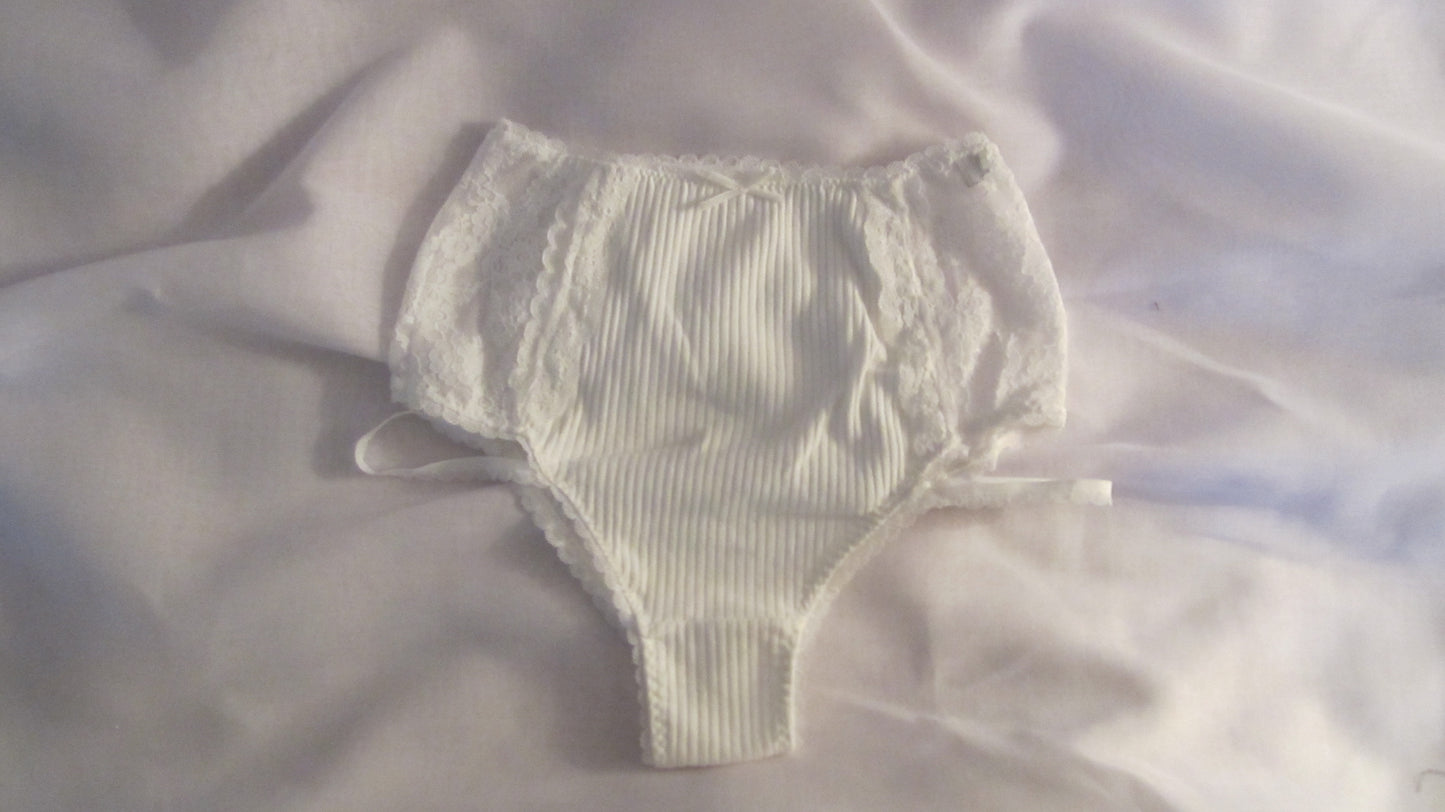 rib lace high shorts