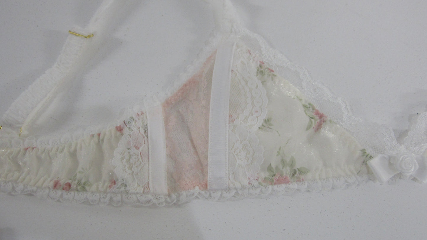 Rose ribbon bra