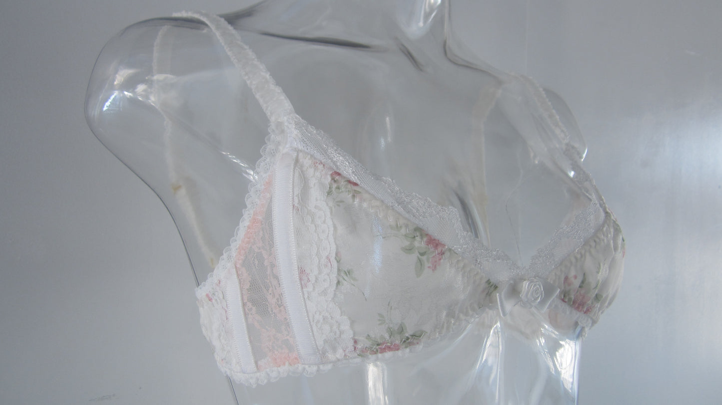 Rose ribbon bra