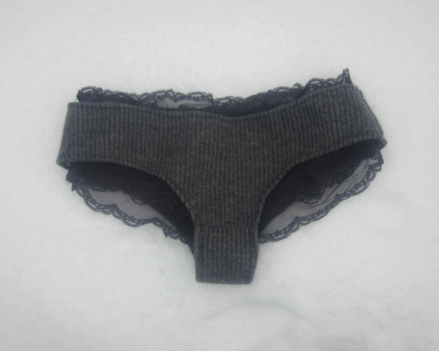 lace rib layered shorts