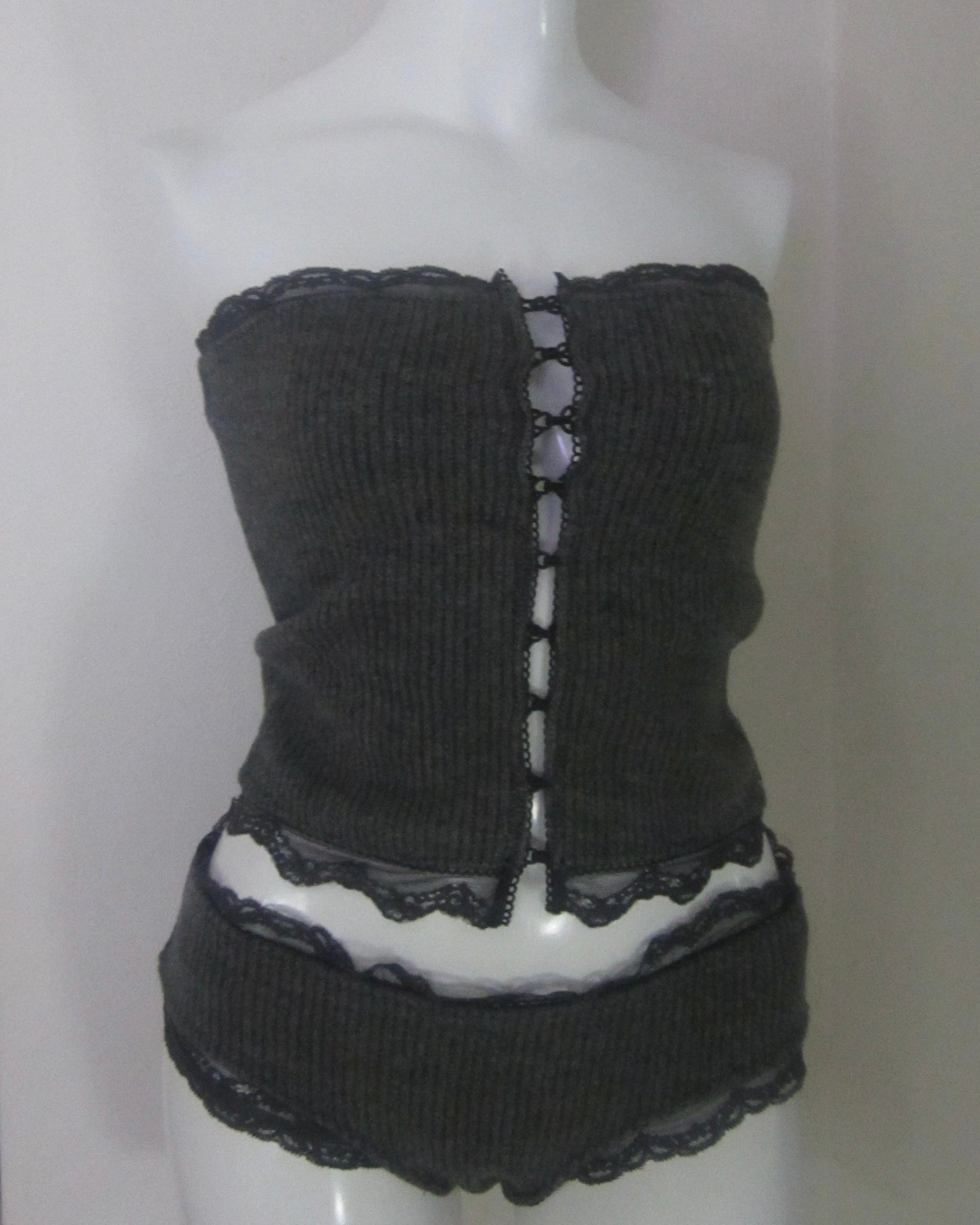 Lace rib top