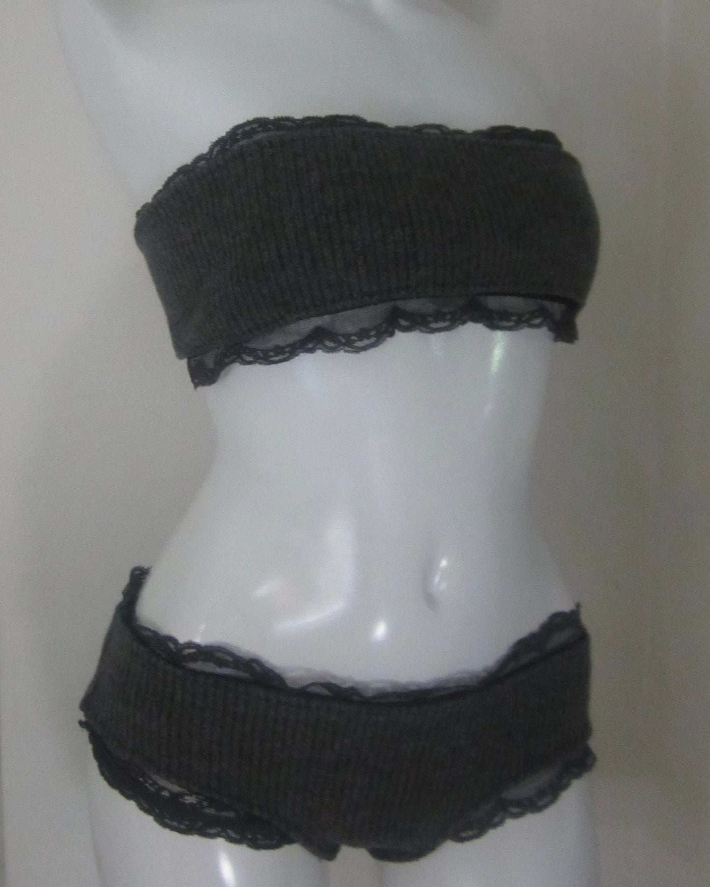 lace rib layered bra