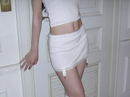 innerchild logo garter lace skirt