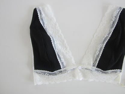 rib lace bra