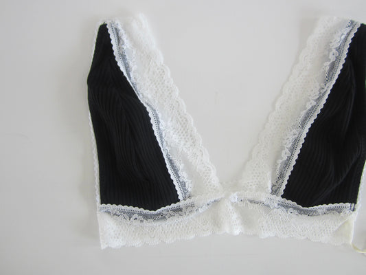 rib lace bra