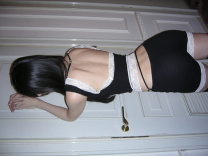 back open lib lace tops