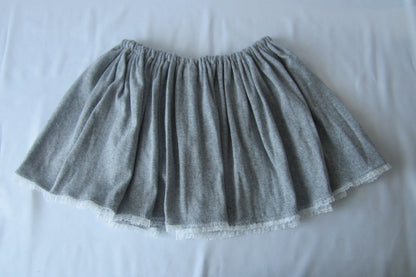 cotton lace gather skirt