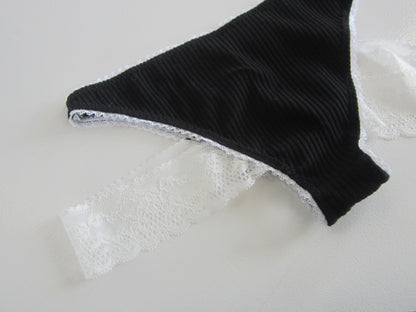 rib lace shorts