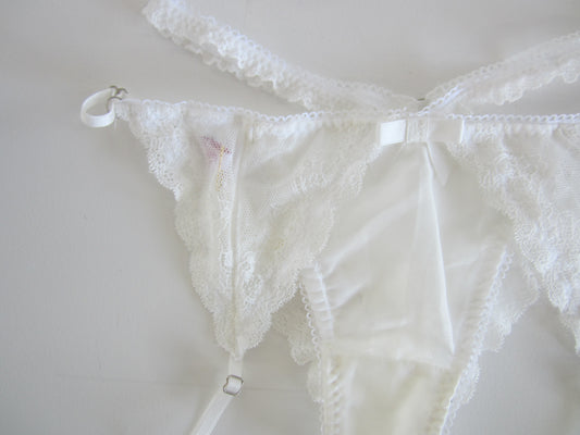 lace silkcotton garter shorts