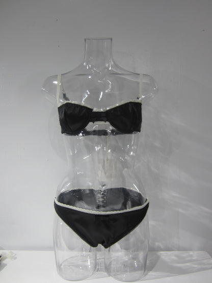 satin lace wire bra