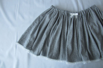 cotton lace gather skirt