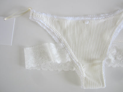rib lace shorts