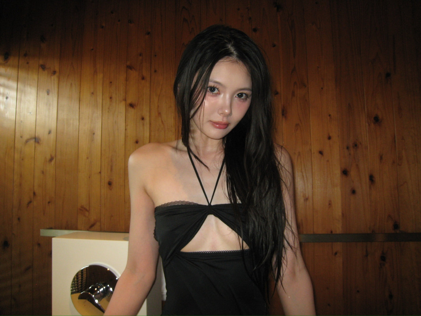 halter neck lace body suit