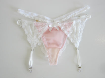 lace silkcotton garter shorts