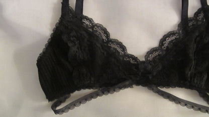 rib lace bra