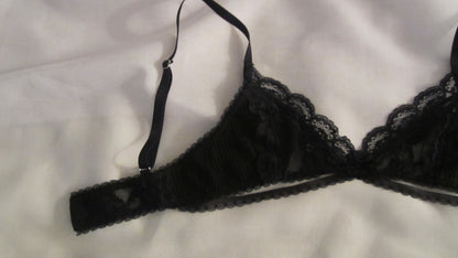 rib lace bra