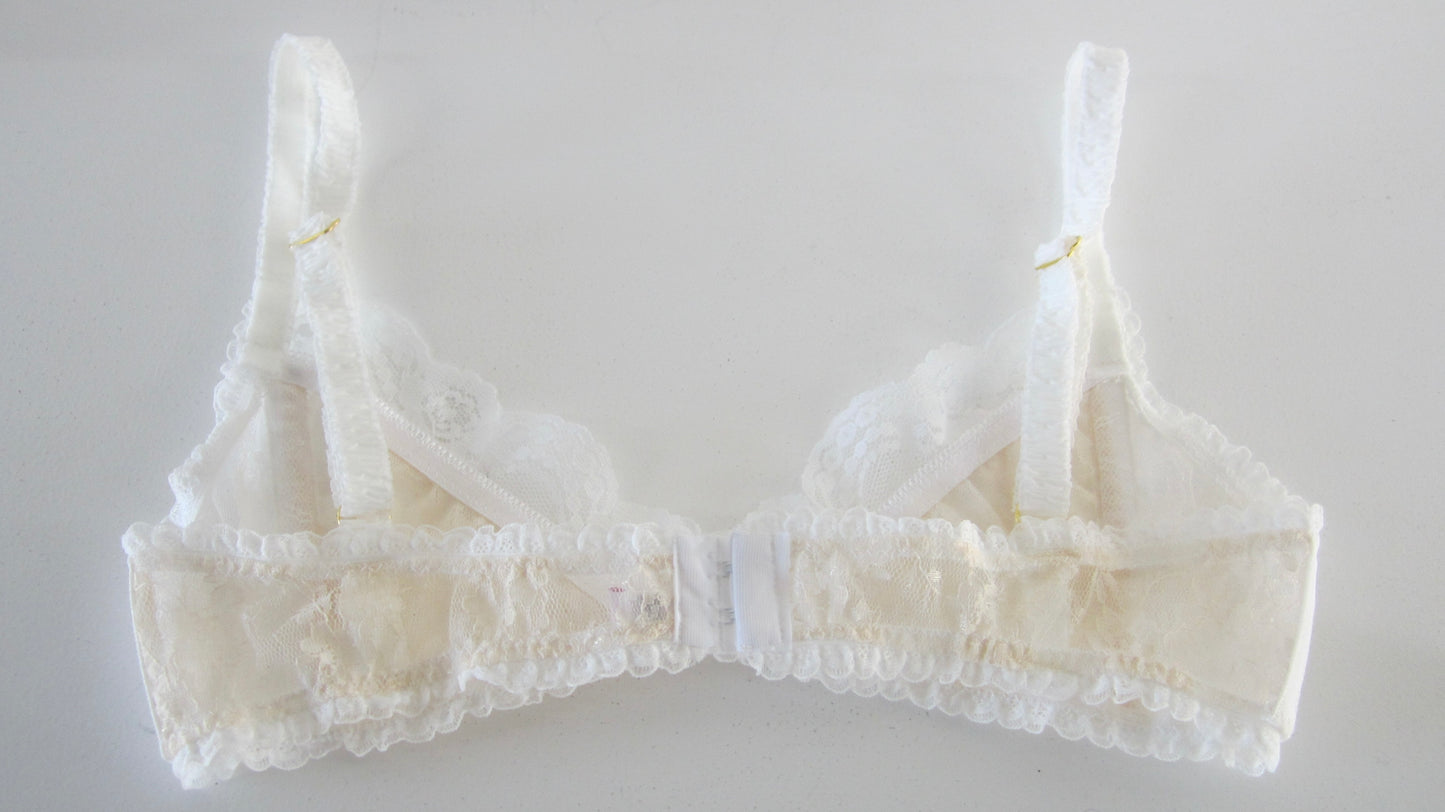 Rose ribbon lace bra