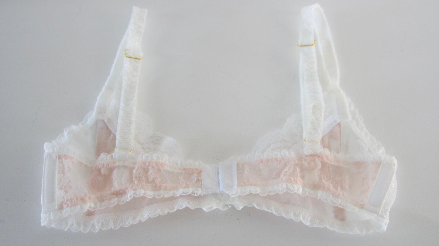 Rose ribbon lace bra