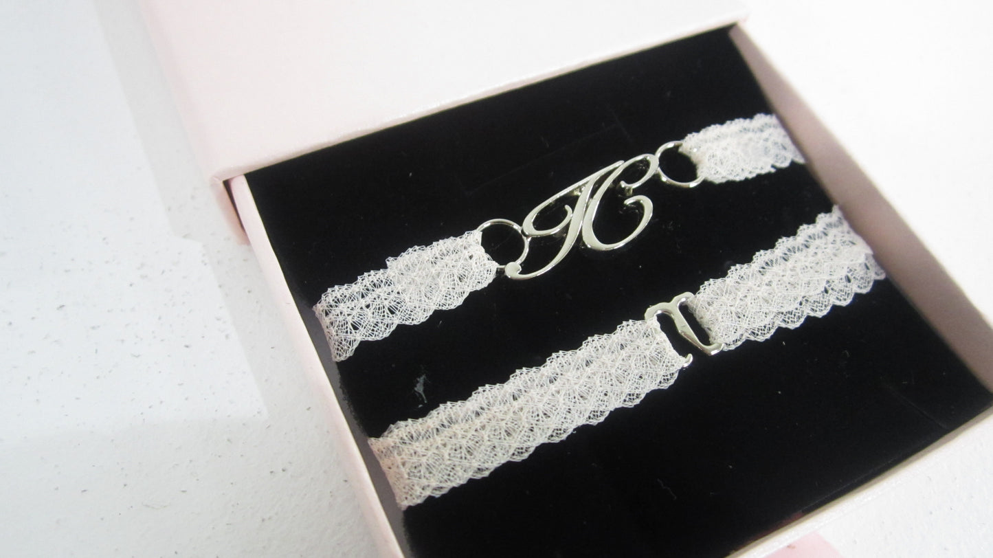 IC logo charm lace choker