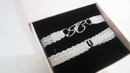 IC logo charm lace choker