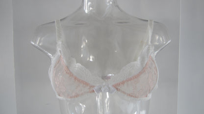 Rose ribbon lace bra